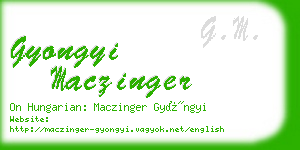 gyongyi maczinger business card